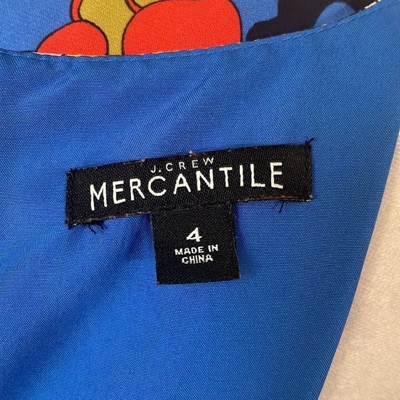 J Crew Mercantile Colorful Tropical Floral Print Faux Wrap Dress Size 4 - Picture 6 of 10